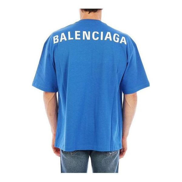 

Футболка back print logo cotton t-shirt 'blue' Balenciaga, синий