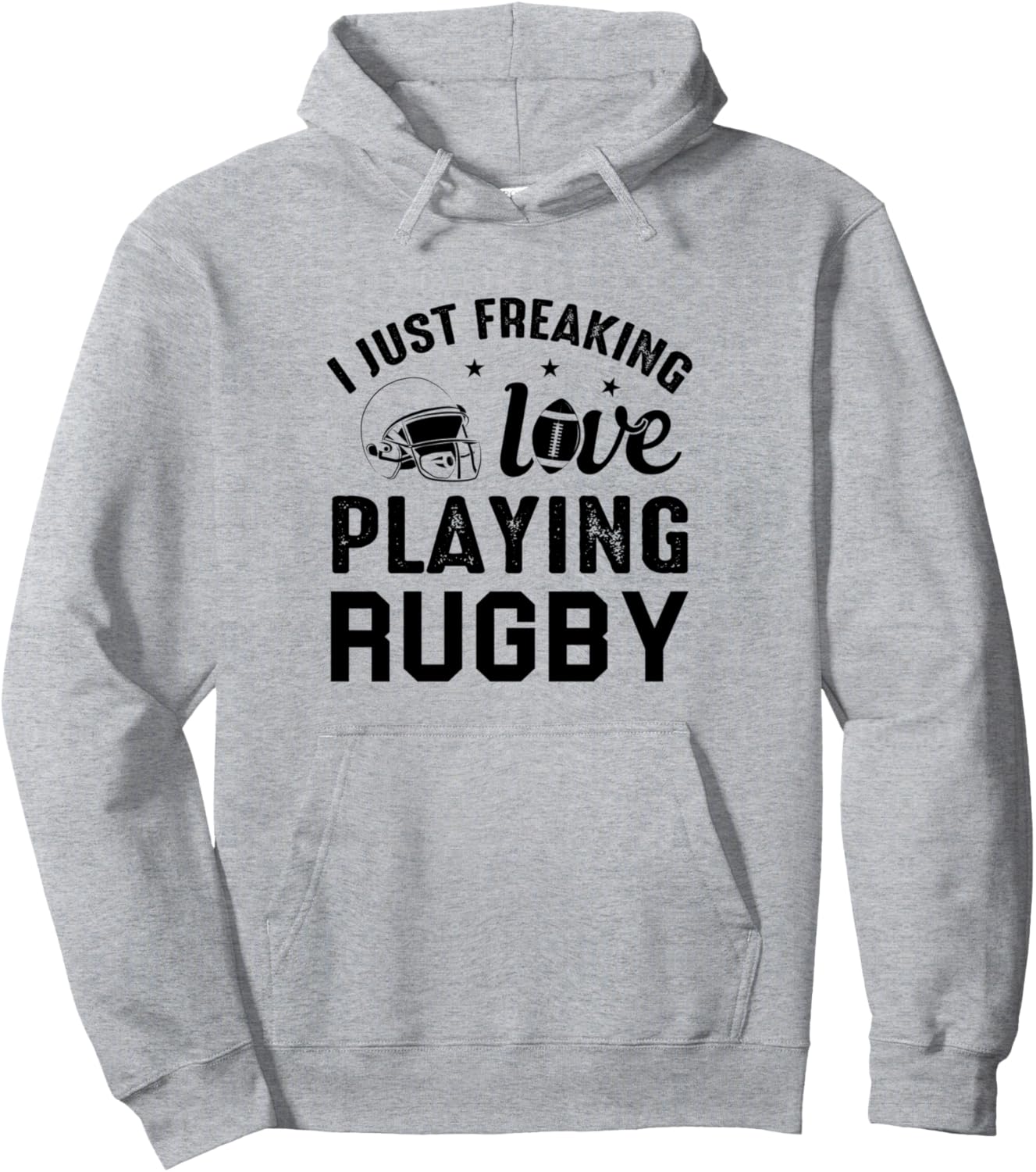 

Регби - я просто обожаю играть в регби! Толстовка с капюшоном Rugby Player Rugby Game Rugby Lover, серый