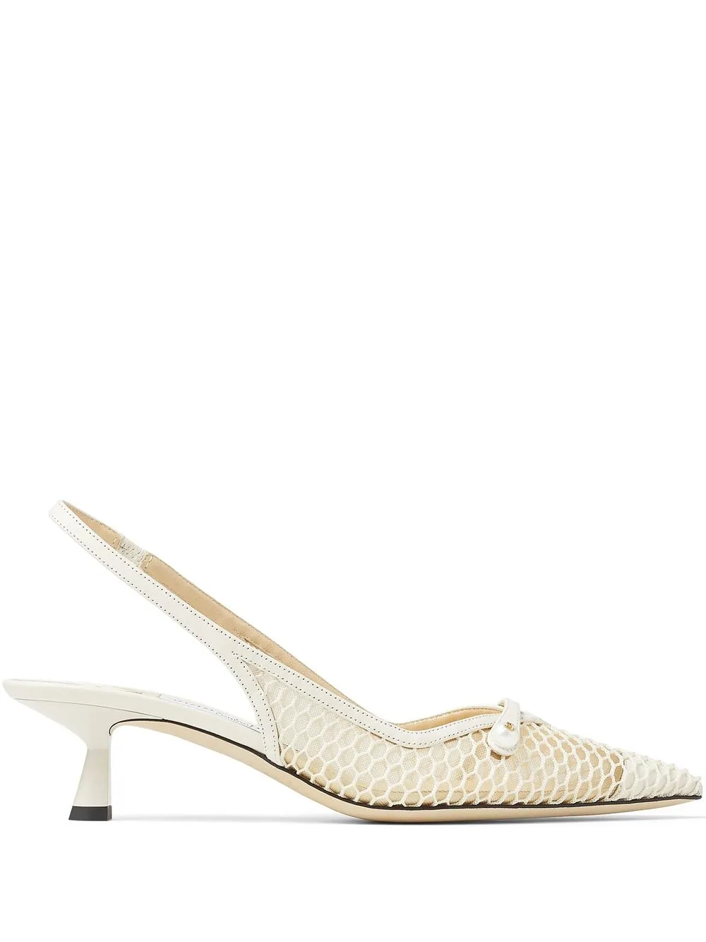 Туфли Amita 45 с ремешком на пятке JIMMY CHOO, белый