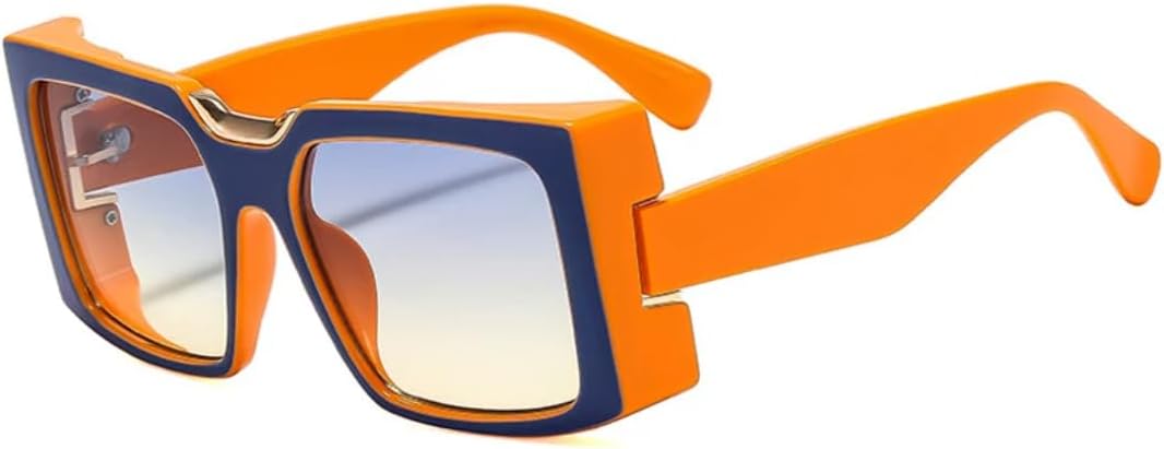 

Модные панк-солнцезащитные очки в большой квадратной оправе для женщин, хип-хоп, для мужчин, для активного отдыха, защита от УФ-излучения UV400 TVTBBVV, Brown Gradient Tea