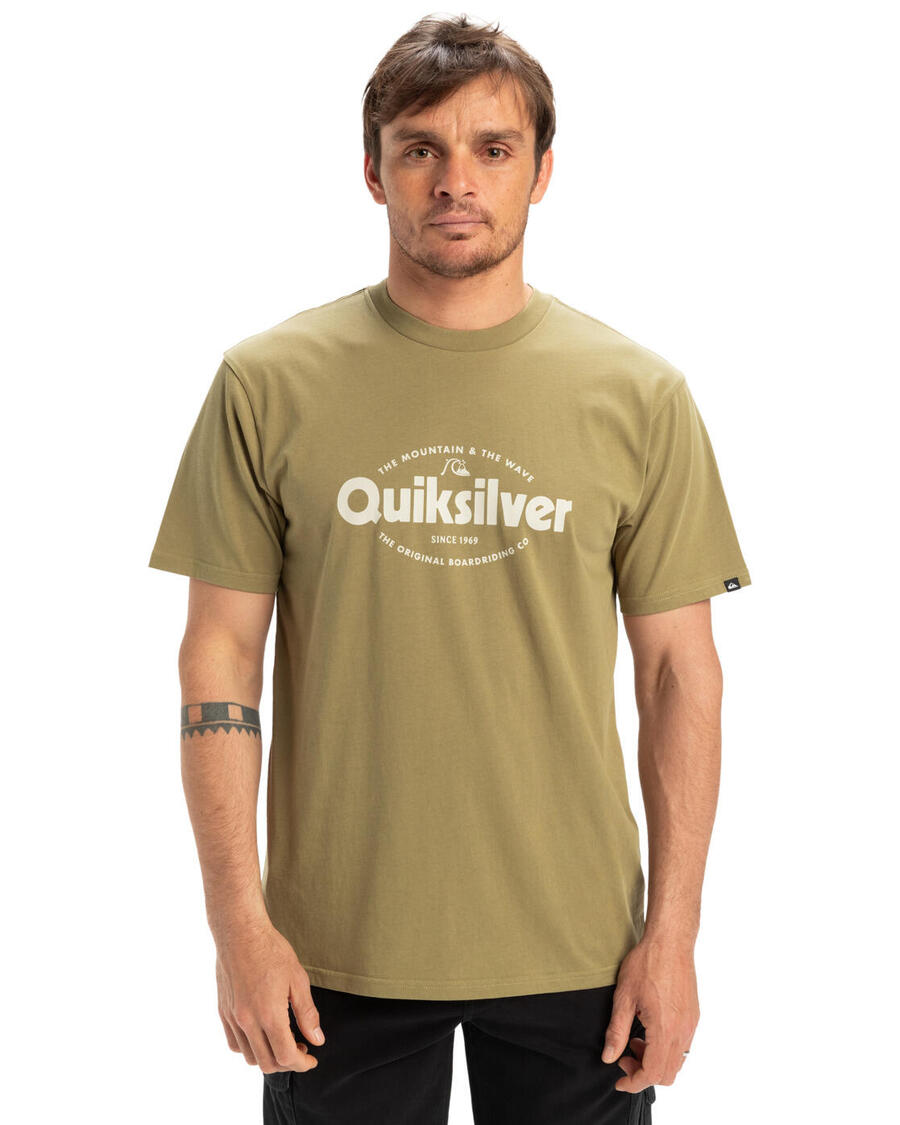

QUIKSILVER Футболка EV SHAPE ALL DAY бежевая мужская