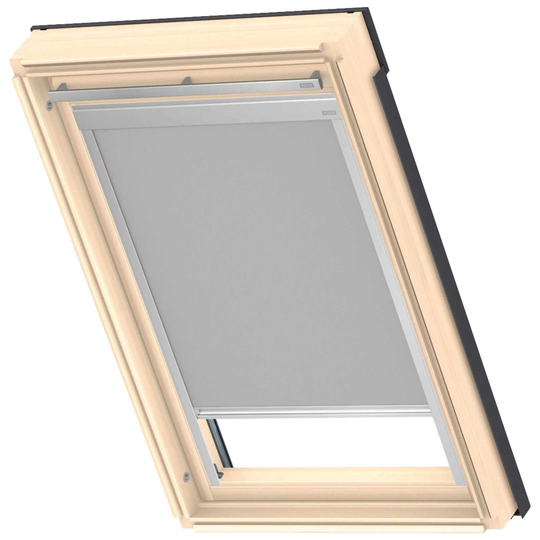 

Затемняющие рулонные шторы VELUX «DBL M08 4204», затемнение, затемнение, без сверления, в направляющих, направляющие алюминиевого цвета и планка ручки, серый