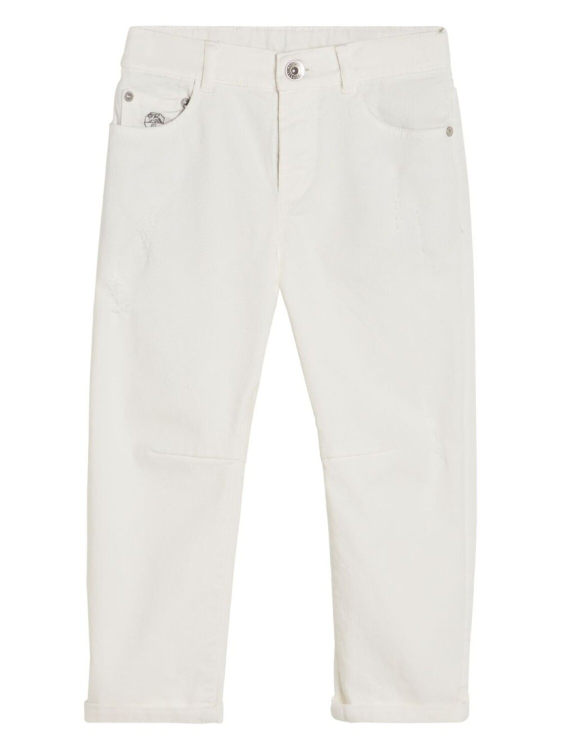 

Brunello Cucinelli Kids джинсы с эффектом потертости, белый