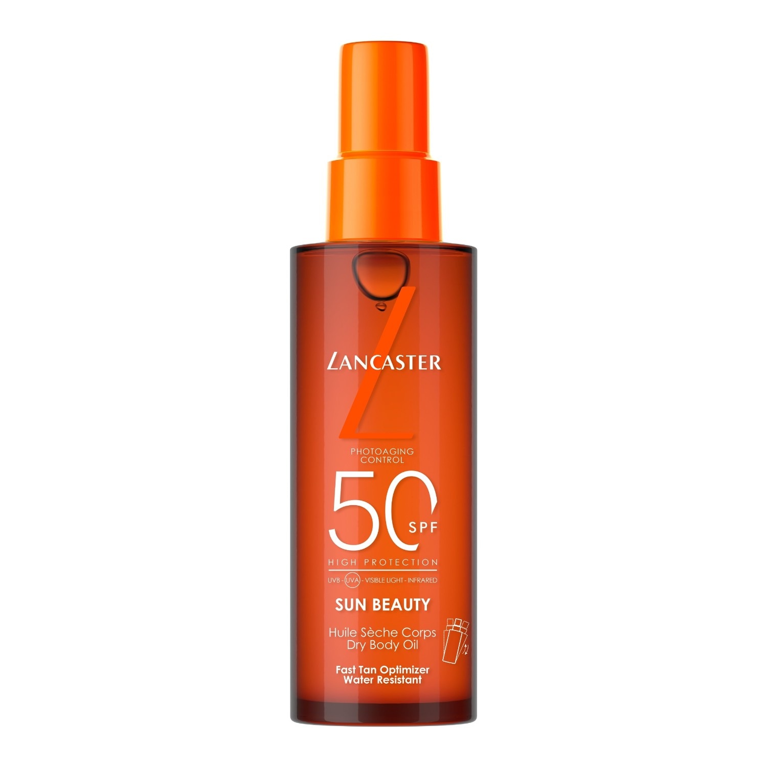 

Солнцезащитный крем sun beauty spf50 dry body oil Lancaster, объем 150 мл