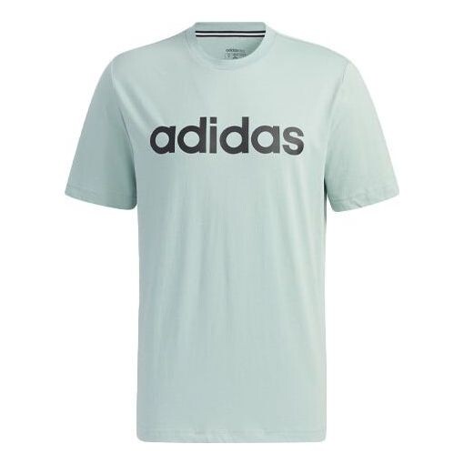 

Футболка adidas neo Logo Printing Sports Round Neck Short Sleeve Green, мультиколор