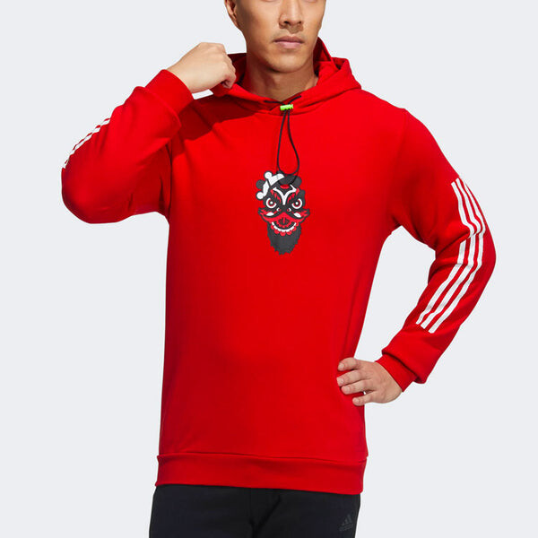 Толстовка lion guan training sports red Adidas, красный — фото 2