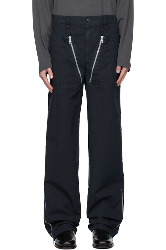 

Брюки на молнии Dries Van Noten, темно-синий