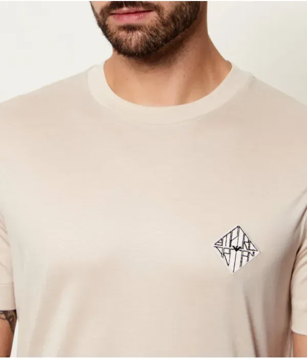 Футболка slim fit Emporio Armani, бежевый — фото 4