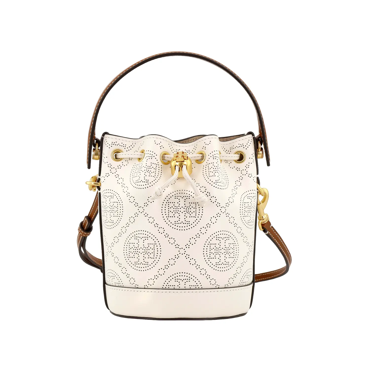 

TORY BURCH Сумка-ведро из кожи с монограммой Т