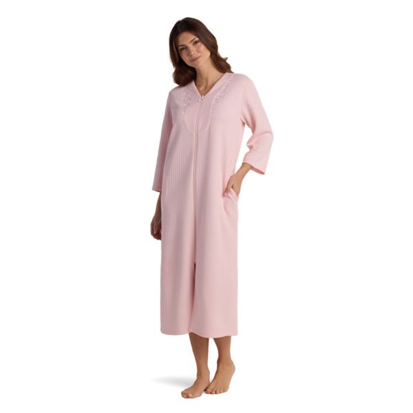 

Маленький стеганый халат с длинным рукавом на молнии Miss Elaine Essentials, цвет peach