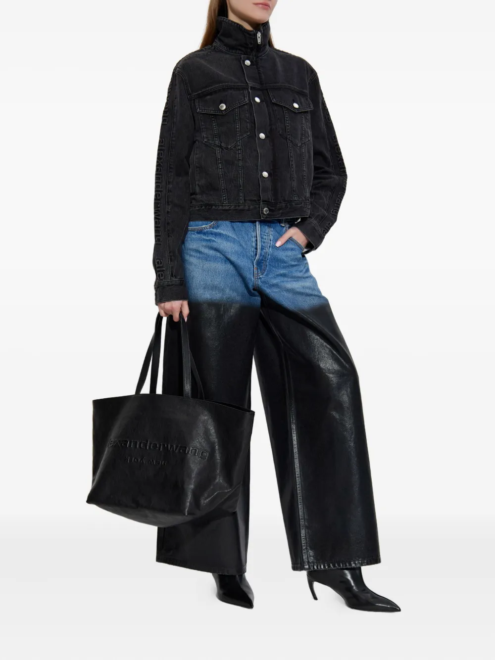 Джинсовая куртка на молнии Alexander Wang, черный — фото 2