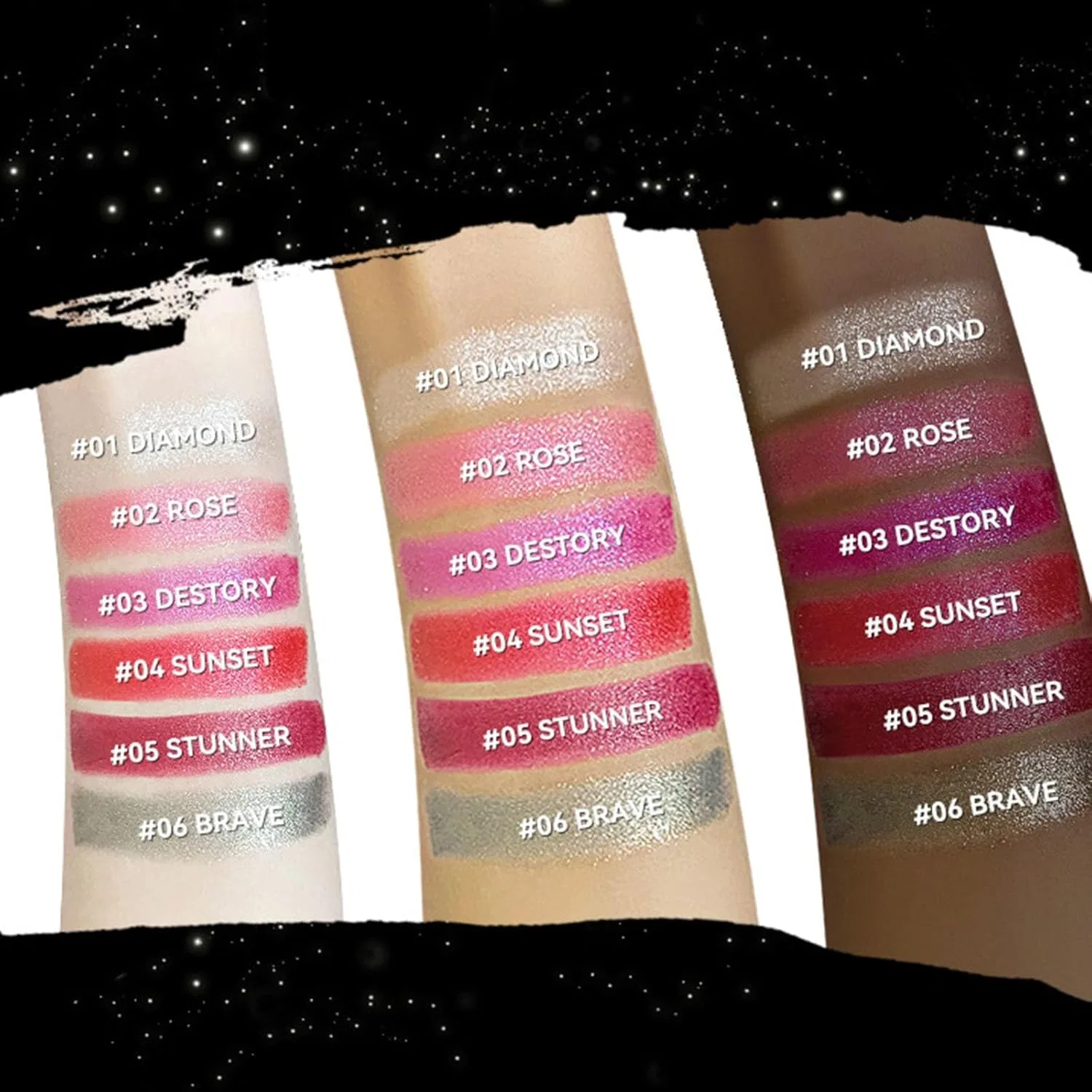 Блеск для губ Meta Long Lasting Lipstick Glitter Metal Lip Gloss красный Generic — фото 4