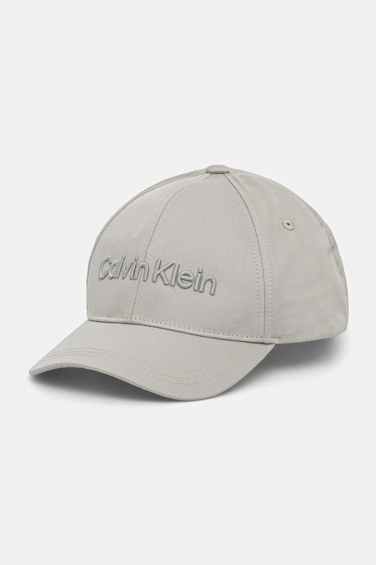 

Хлопковая кепка с козырьком Calvin Klein, серый