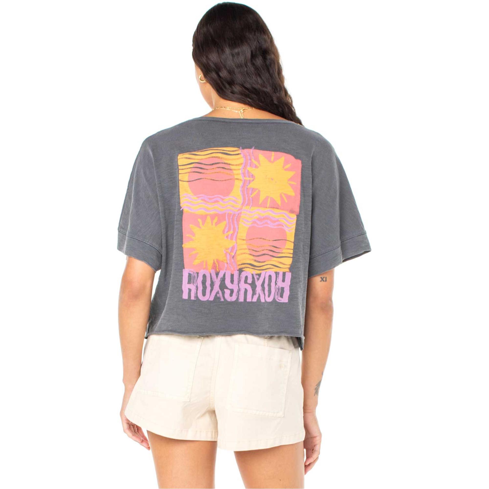 

Женская укороченная футболка Sun Stamps ROXY, Phantom