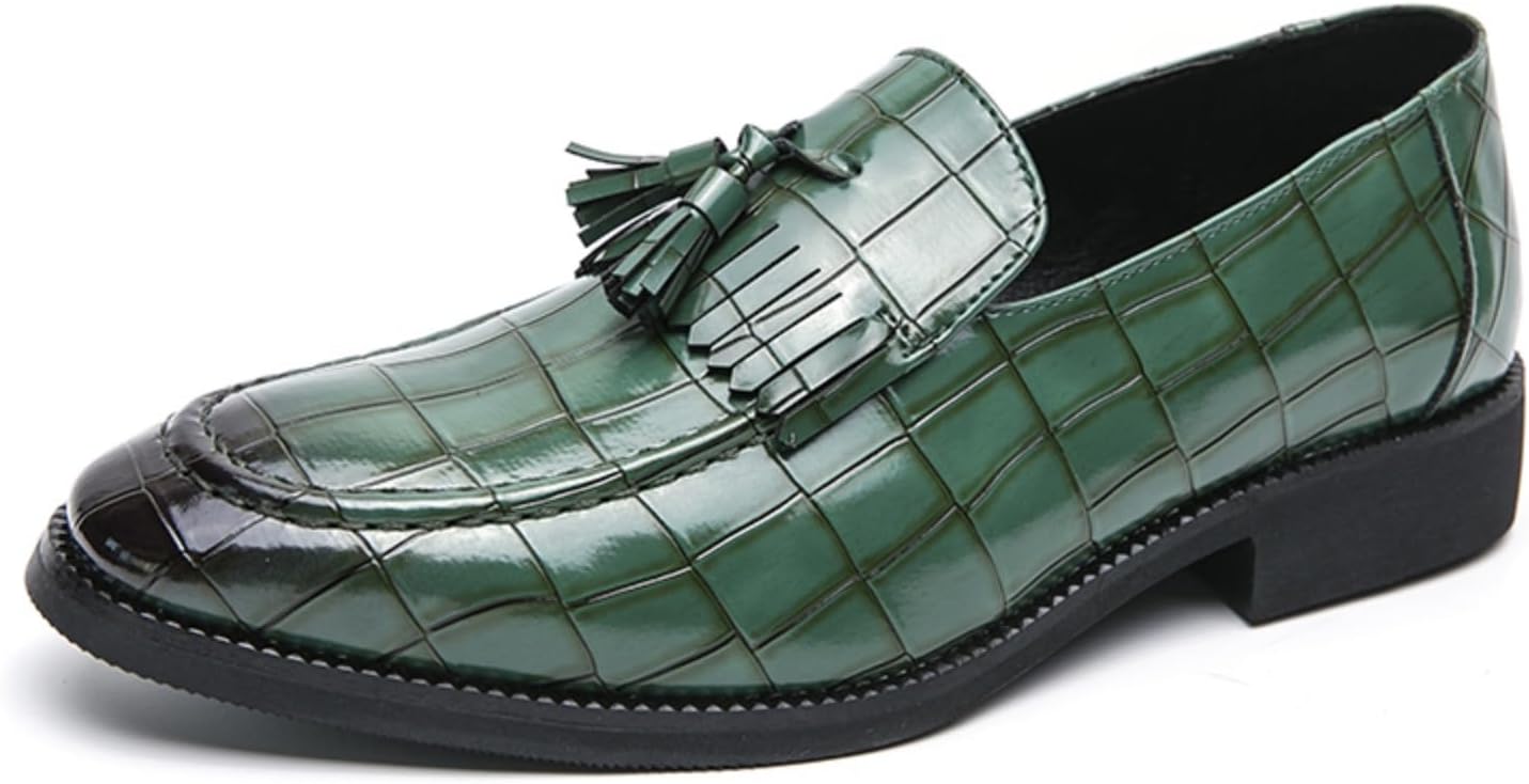 

Мужские оксфорды с кисточками, верх из кожи высокого класса, без шнурков, подошва из противоскользящей резины, идеально подходят для свадьбы, вечера и работы Aokisx, зеленый