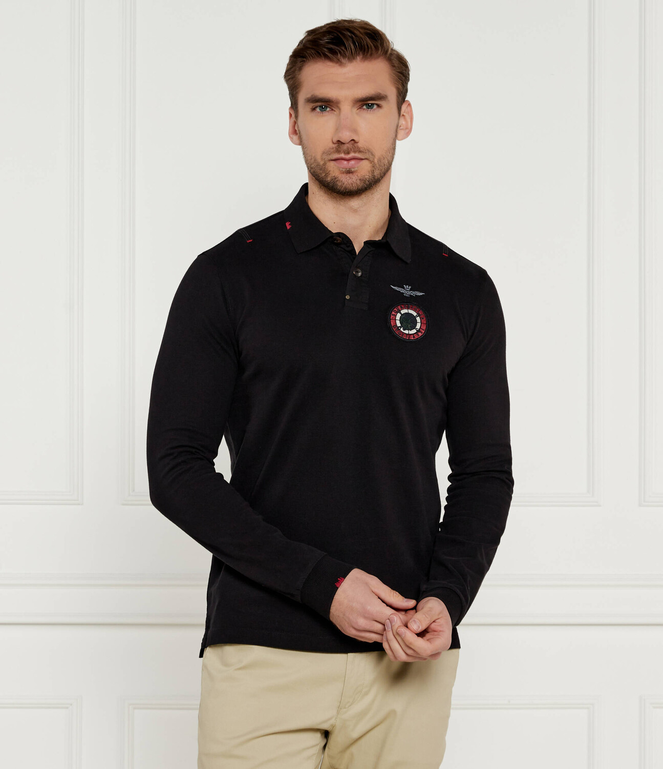 

Поло Aeronautica Militare Regular Fit, черный