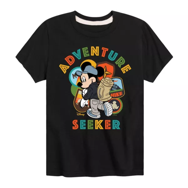 

Футболка с рисунком искателя приключений Микки Мауса для мальчиков 8-20 лет Disney, черный