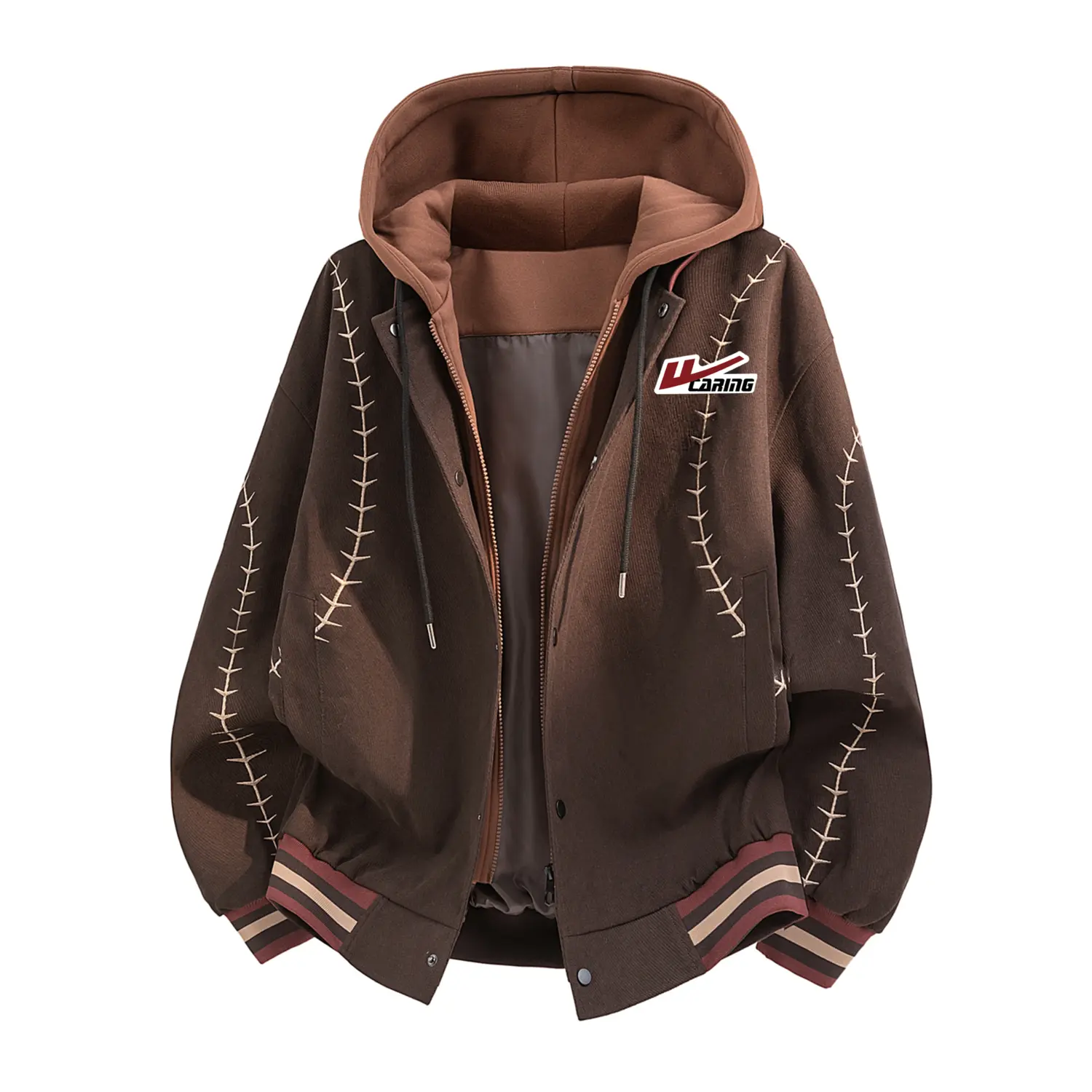 

Куртка женская худи Moderate Mock Two Piece WARRIOR, coffee (diy badge)