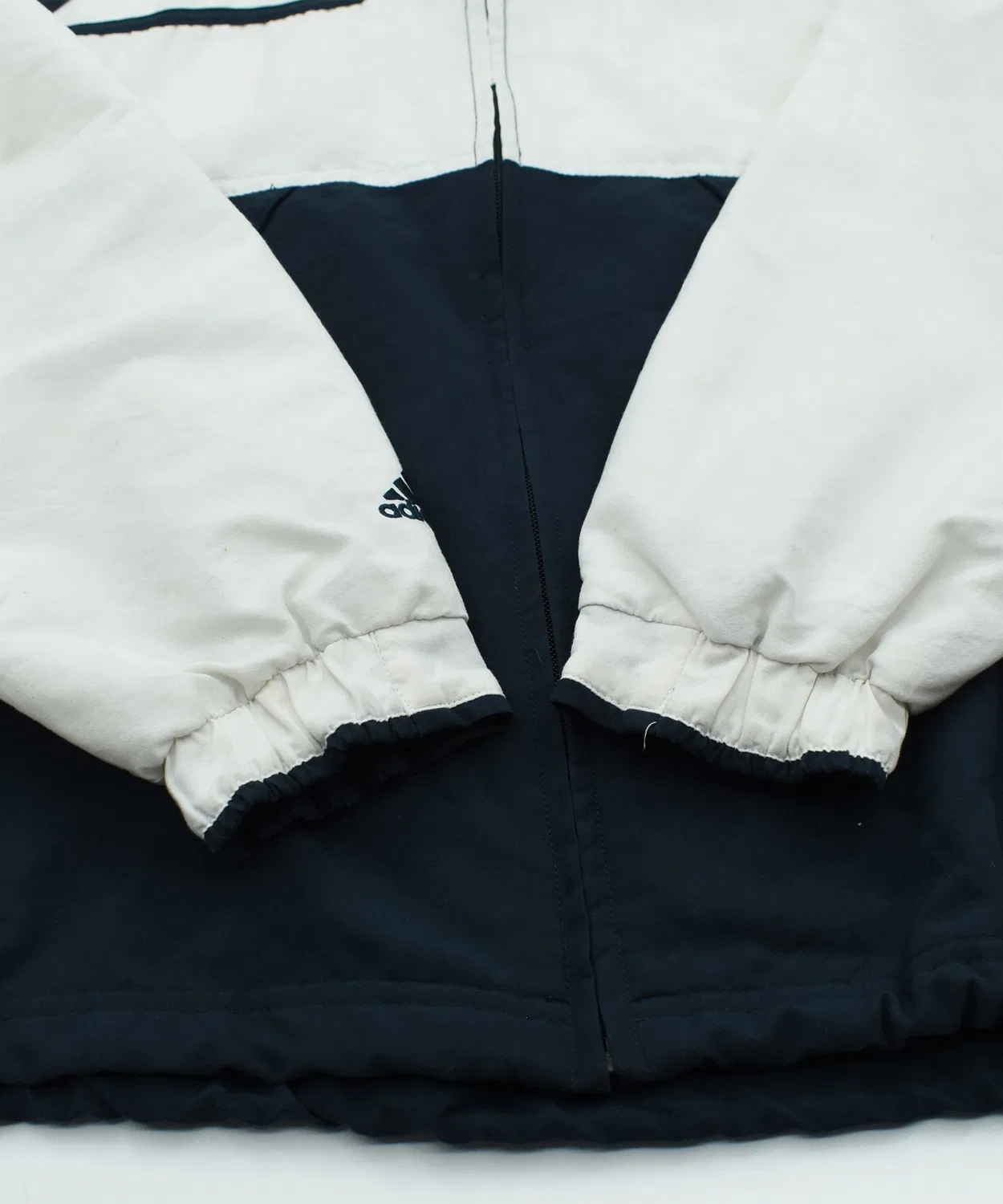Винтажная куртка Adidas Performance Logo Full Zip, полиэстер, белая — фото 4