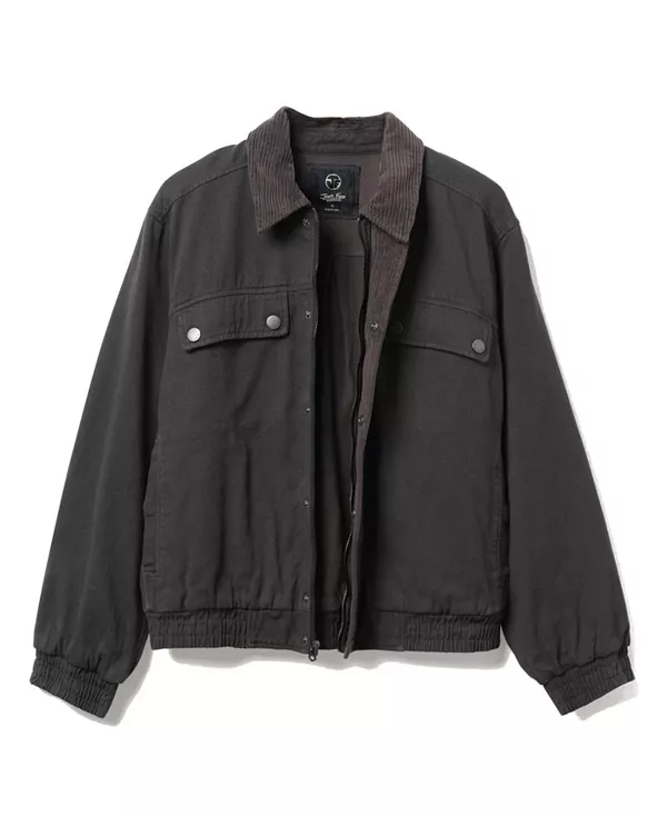 

Джинсовая куртка-пилот унисекс с воротником-стойкой из денима Junk Food Clothing, серый