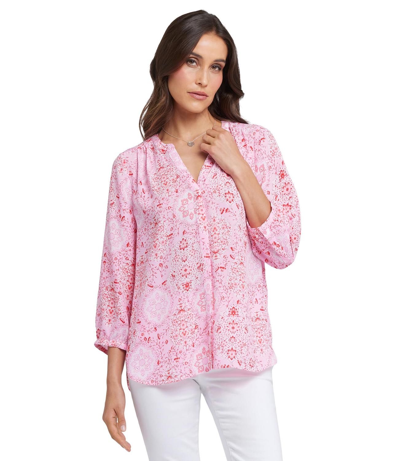 

Блуза NYDJ Pintuck Blouse, Isla MagicaSee Less