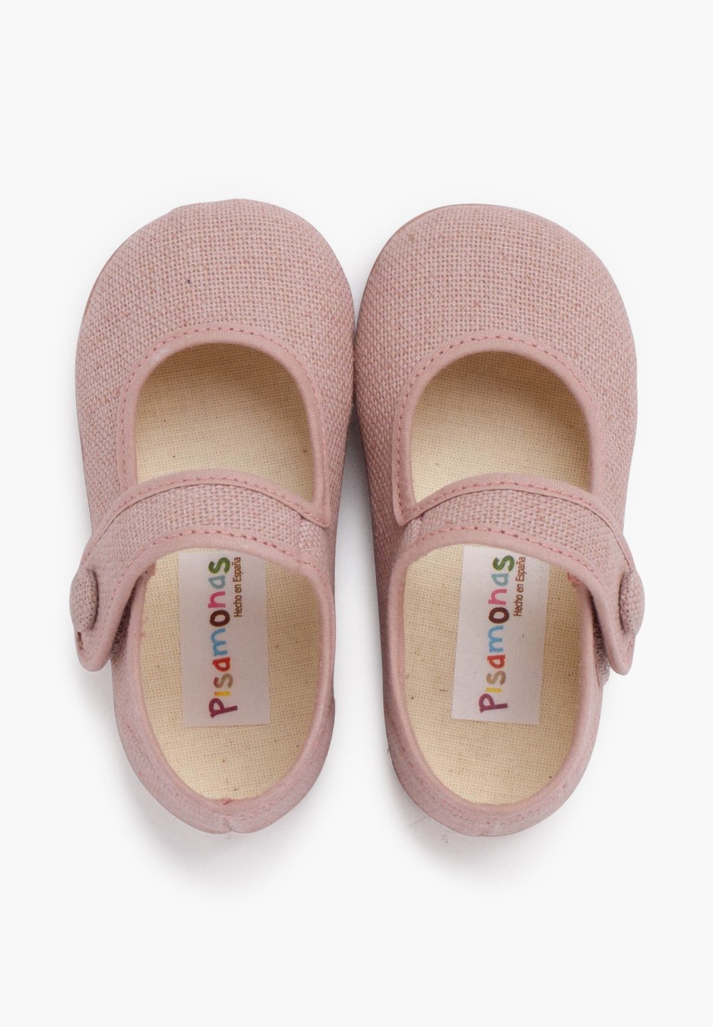 Балетки с ремешком на щиколотке MERCEDITAS ADORNO BOTÓN - Baby shoes Pisamonas, розовый — фото 3