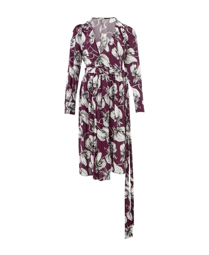 

Элегантное платье-халат с цветочным принтом Lardini, мультиколор