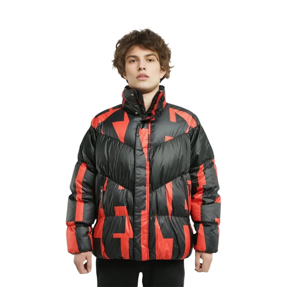 Куртка пуховая мужская Nike Black/Red Multicolor — фото 4