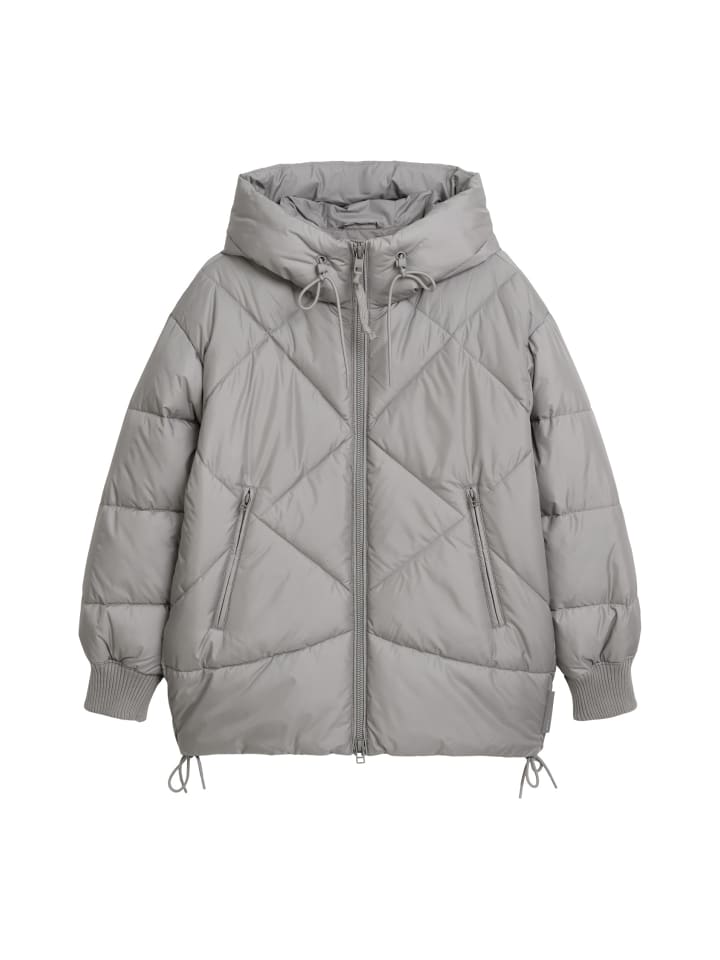 

Длинная стеганая куртка с капюшоном, свободного кроя, цвет Grey Eternity Marc O'Polo DENIM