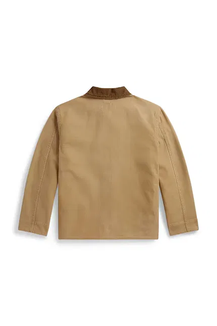 Куртка короткая хлопковая Harrington Polo Ralph Lauren, бежевый — фото 2