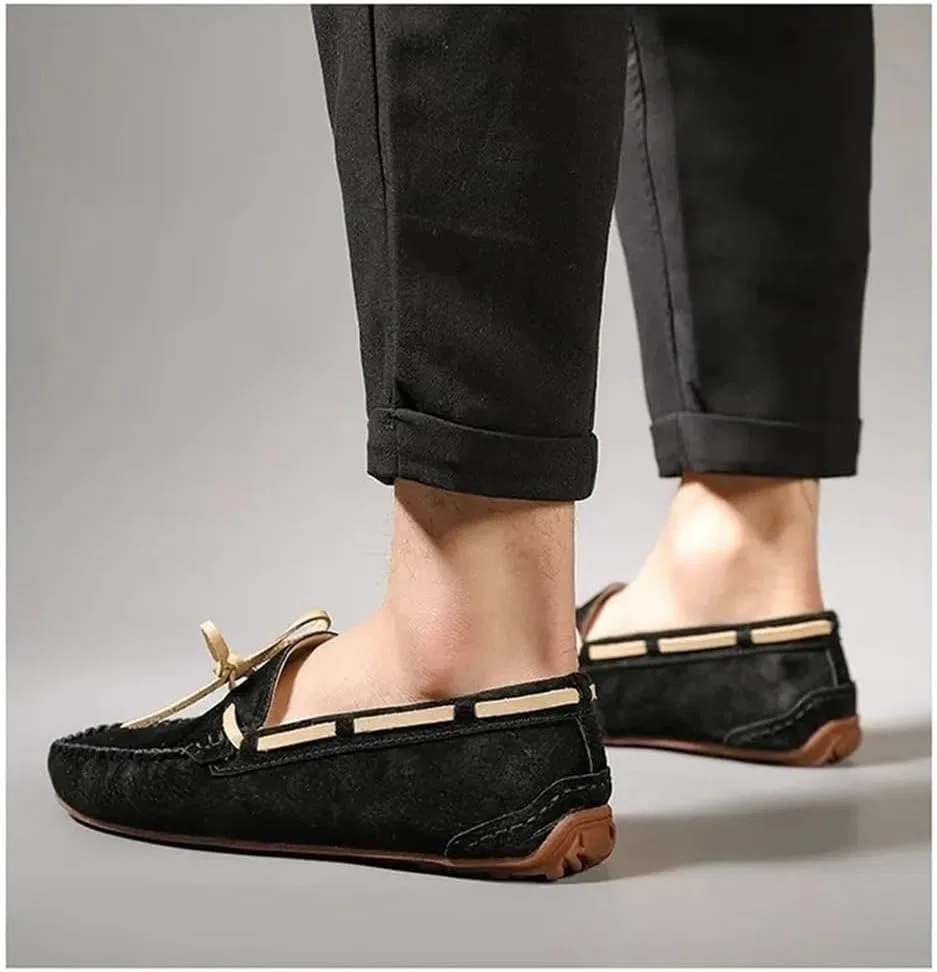 Лоферы замшевые Mens Vintage Suede Loafers, черный UOPYNE — фото 2
