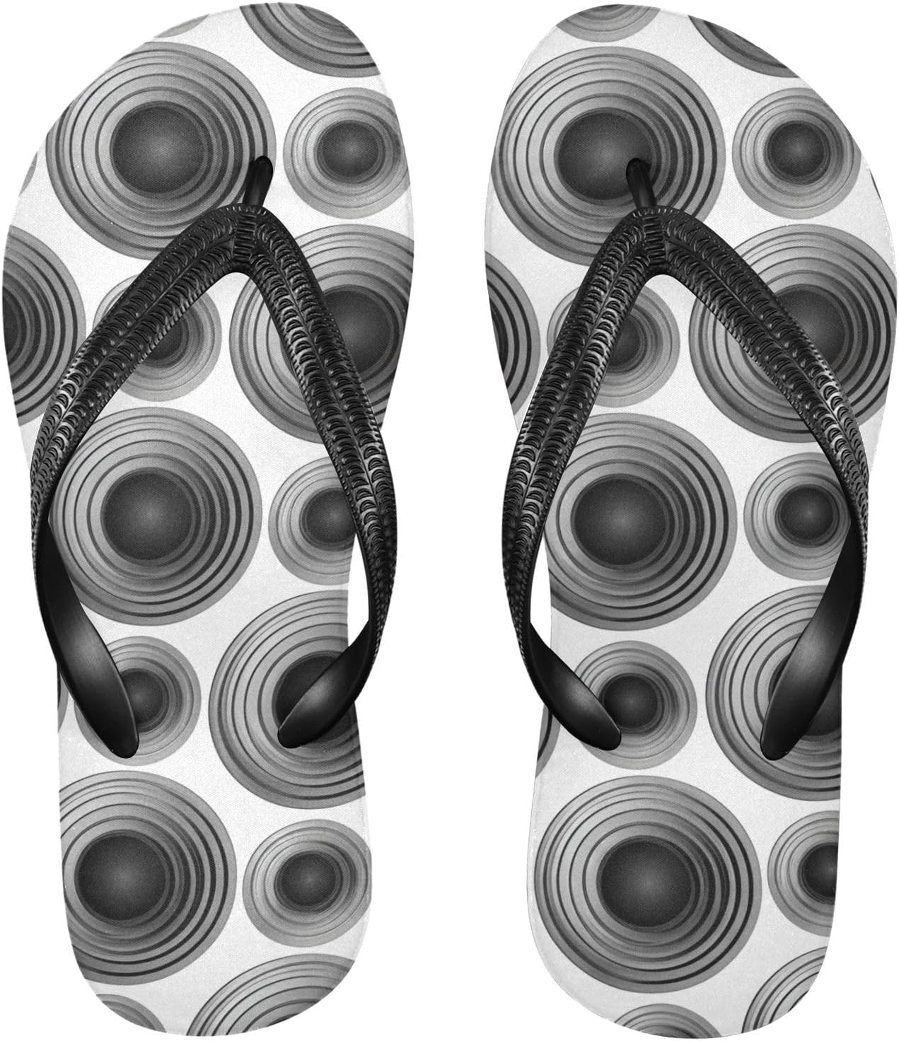 

Женские и мужские пляжные шлепанцы с круговым узором, черно-серые, резиновые, с мягкой подошвой, нескользящие, летние тапочки для душа Sinestour