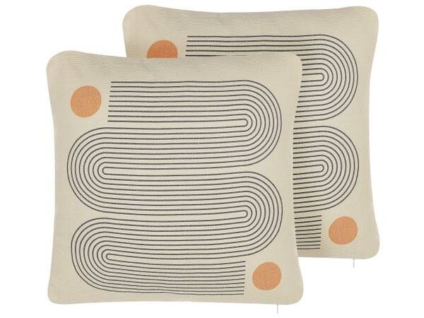 

Подушка Beliani 2 шт CALIBRACHOA, 45x45x45 см цвет beige/grau/orange
