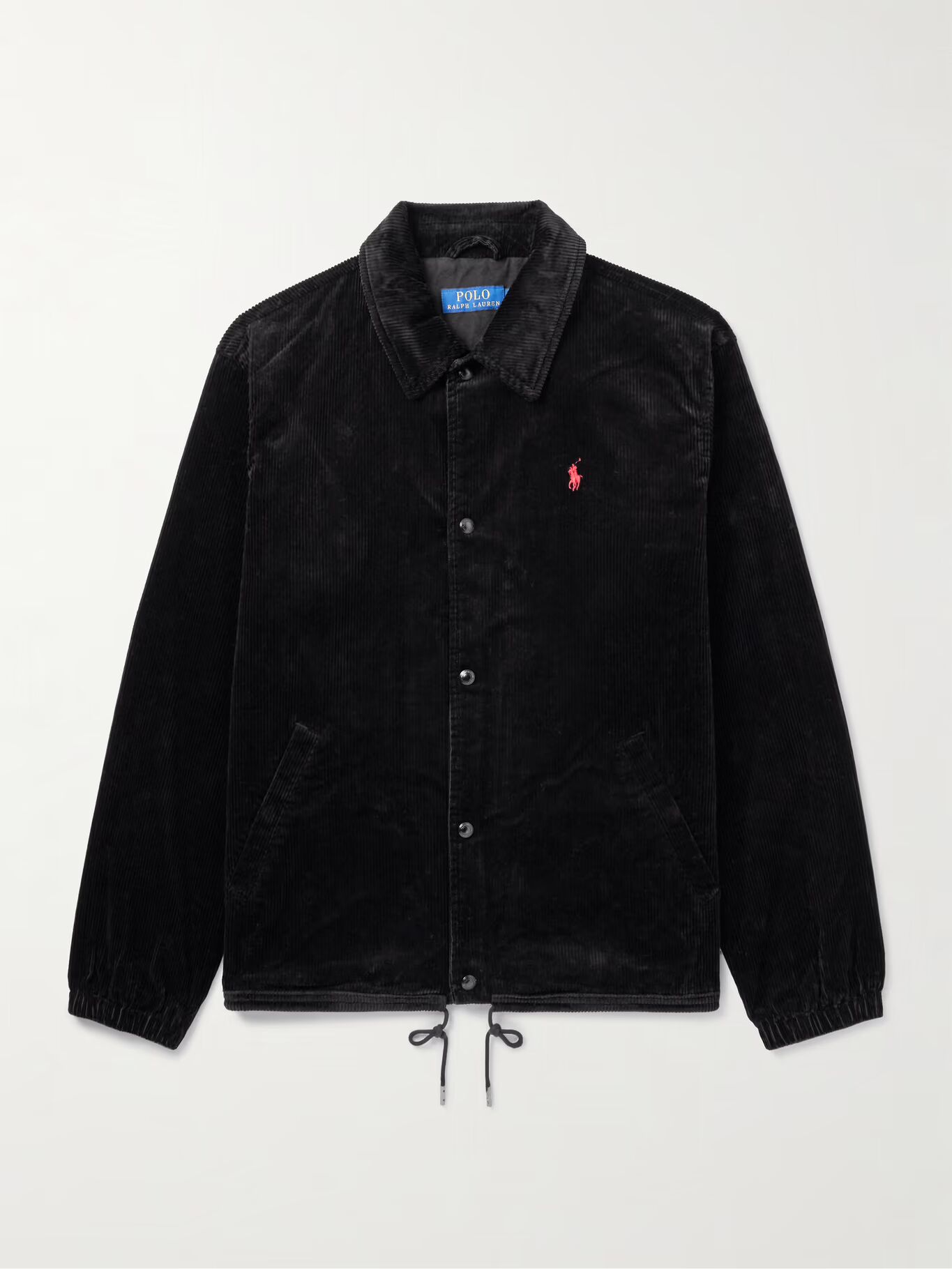 

Куртка из хлопкового вельвета с вышитым логотипом POLO RALPH LAUREN, черный