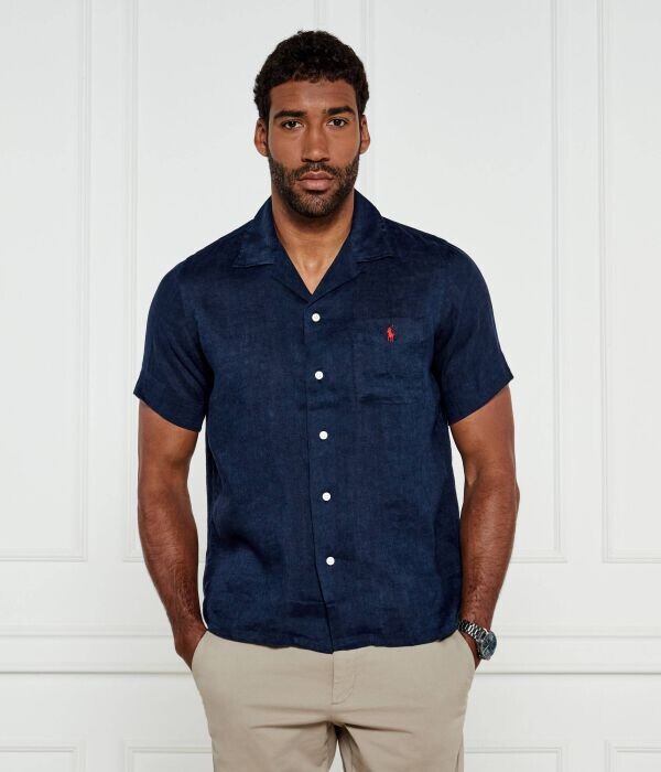 

Рубашка льняная Polo Ralph Lauren классического кроя, синий