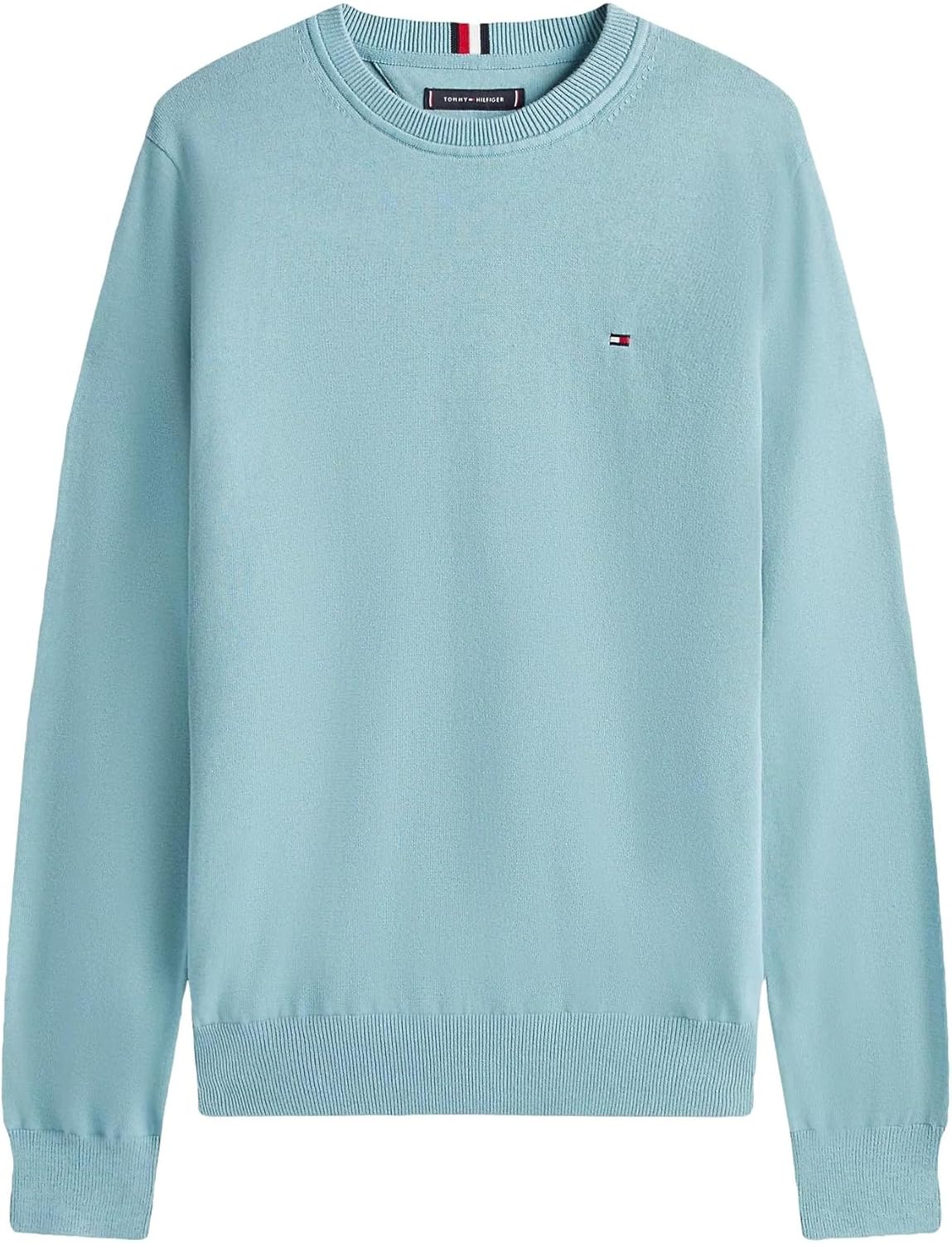 

Мужской фирменный однотонный свитер с круглым вырезом TOMMY HILFIGER из коллекции 2025 года, Smoky Blue