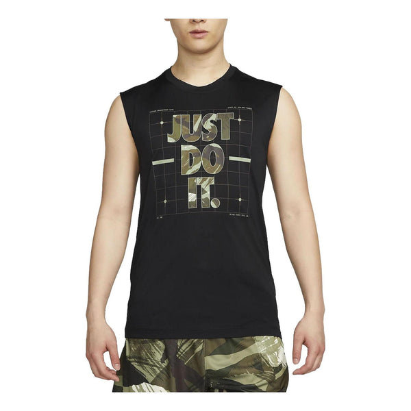 

Рубашка Nike Dri-FIT Men's Camo Sleeveless T-Shirt 'Black', черный