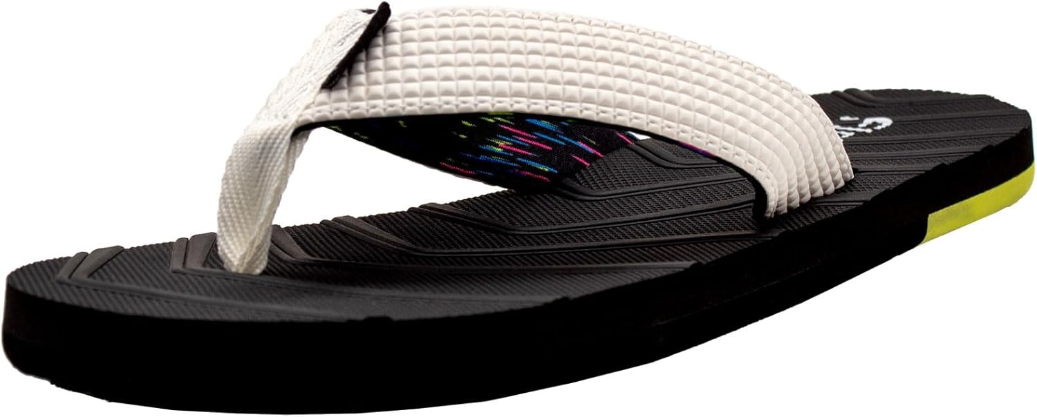 

Мужские сандалии Flojos Liam, вьетнамки с гибкой подошвой и водоотталкивающие, белый/черный