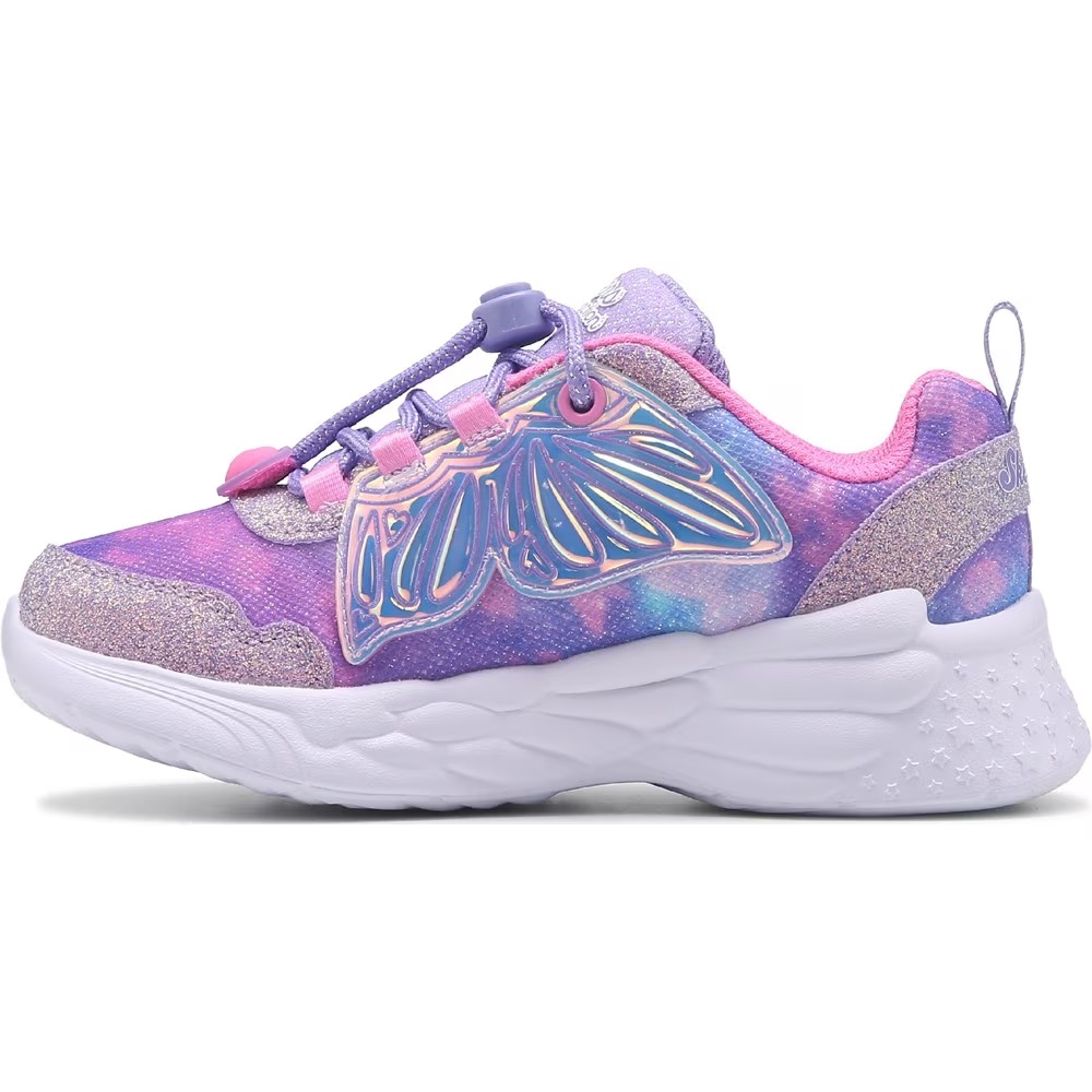 Детские кроссовки с подсветкой Skechers Wing Brites для маленьких и больших детей, pink/purple — фото 2