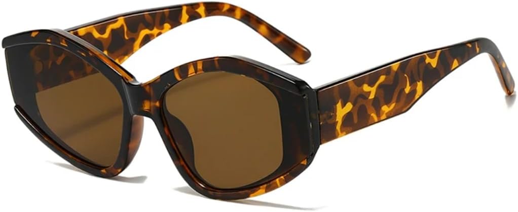 

Многоугольные солнцезащитные очки «Кошачий глаз» с разноцветным леопардовым принтом, защита от УФ-излучения UV400, ретро, ​​двухцветные, мужские, градиентные UUPTTPL, Leopard Tea