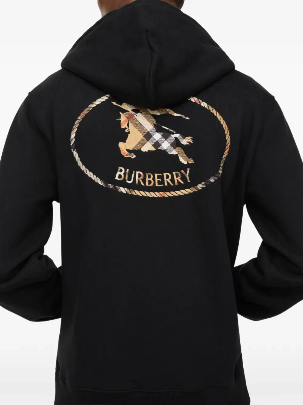 Толстовка Burberry на молнии с принтом Knight, черный — фото 3