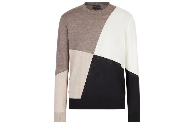 Emporio Armani Мужской свитер, коричневые, с круглым вырезом, средней толщины, другие — фото 3