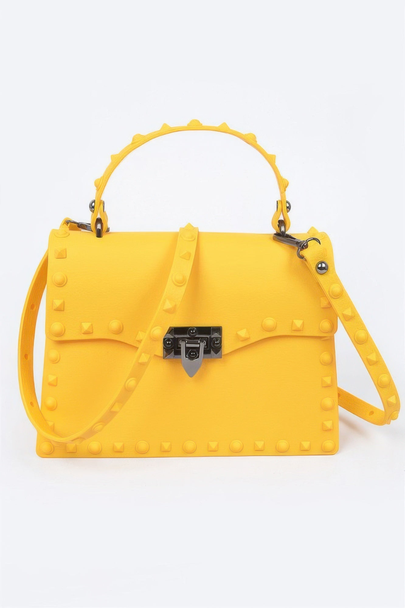 

Монохромный клатч с шипами FASHNZFAB, желтый