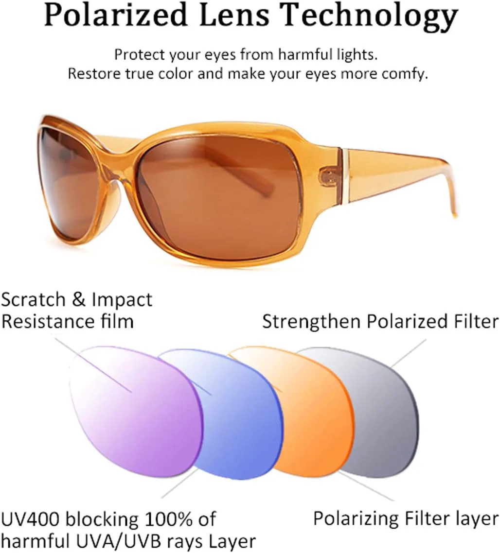 

Поляризованные солнцезащитные очки FEISEDY большого размера для женщин и мужчин, классическая прямоугольная оправа с защитой UV400, модель B2504, Champagne