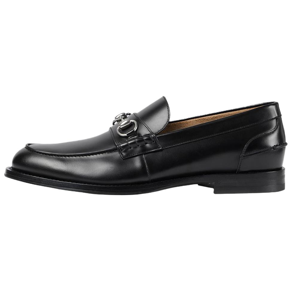 

GUCCI Horsebit кожаные повседневные туфли 15cm мужские black