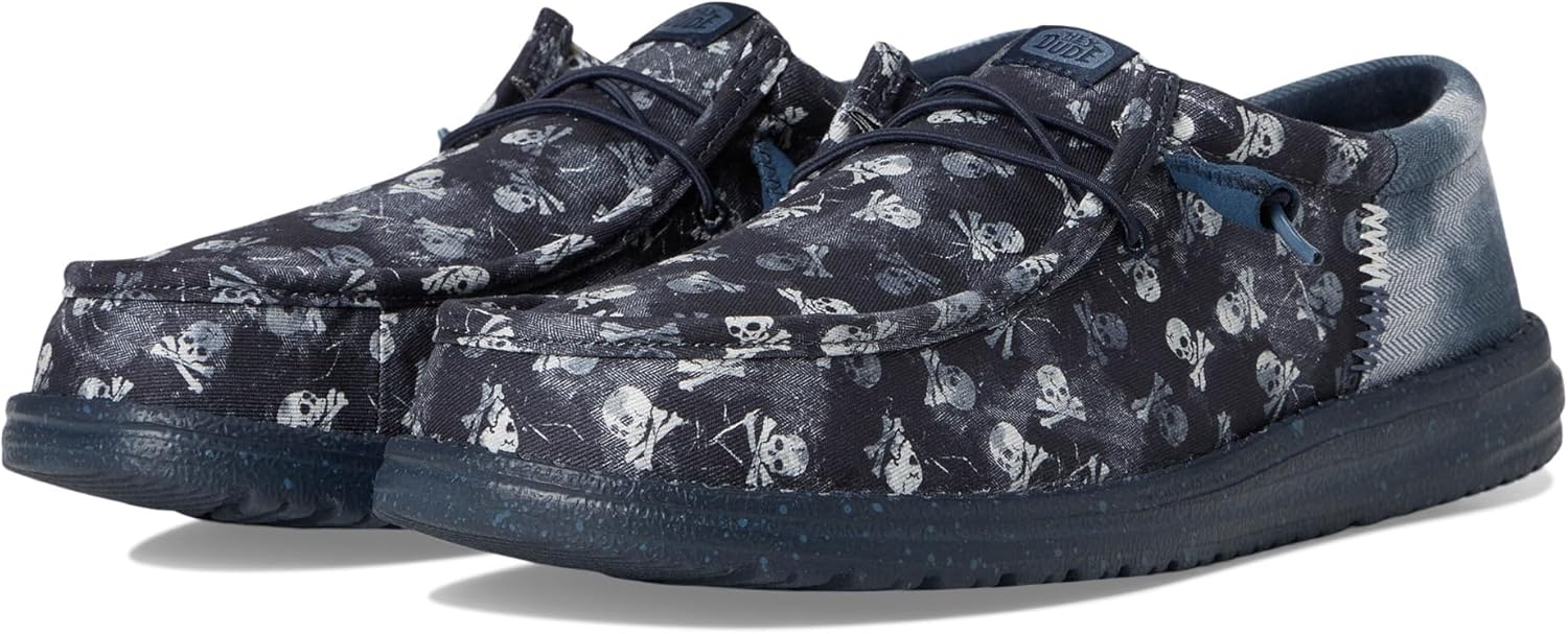 

Мужские кроссовки Wally Funk с принтом черепа Heydude, темно-синий