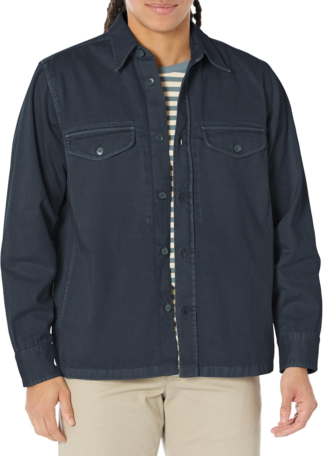 

BOSS мужская рубашка на пуговицах с накладным карманом, Deep Sea Blue