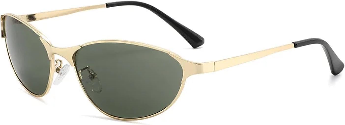 

Модные солнцезащитные очки в маленькой оправе «кошачий глаз» для мужчин и женщин, роскошные металлические очки, классические очки с защитой от УФ-излучения UV400 TKKTLLT, 12006-c4