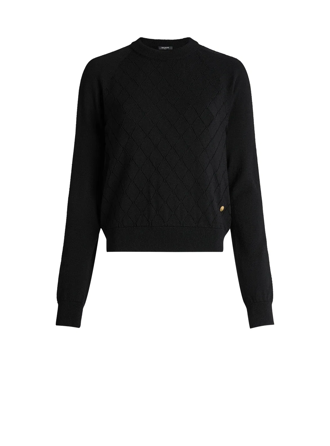 Вязаный джемпер Balmain, черный