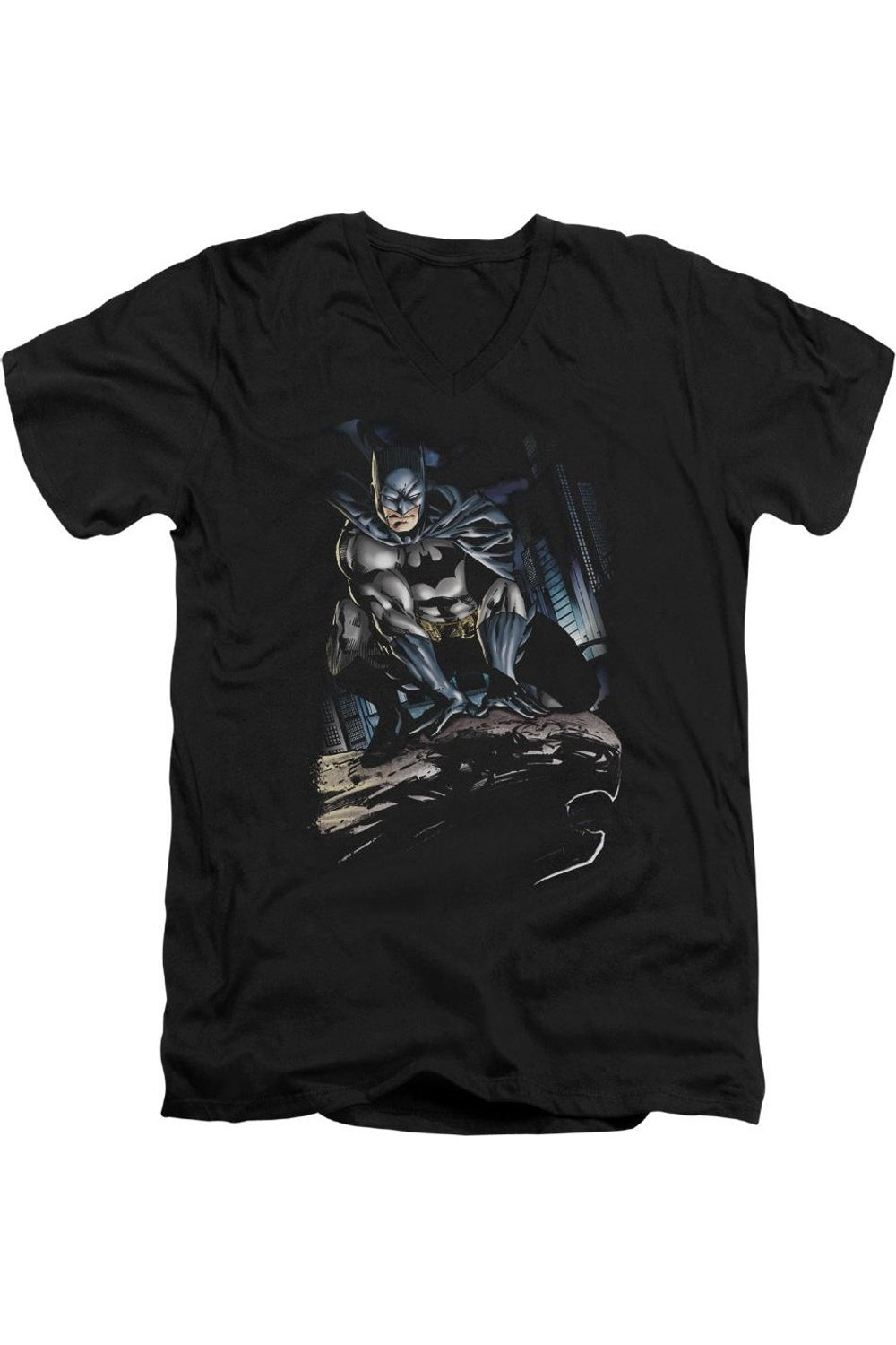 

Футболка Batman Perched с коротким рукавом и V-образным вырезом для взрослых Gildan, черный
